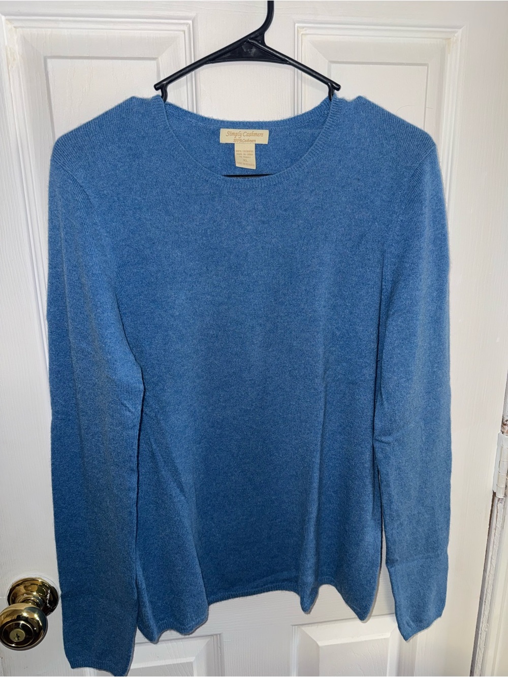 Simply Cashmere Blue Crewneck Sweater